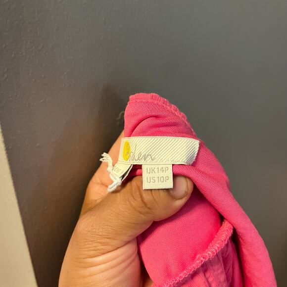 Boden Strappy Seersucker Midi Dress in Festival Pink Size 10P Petite New - Picture 8 of 9